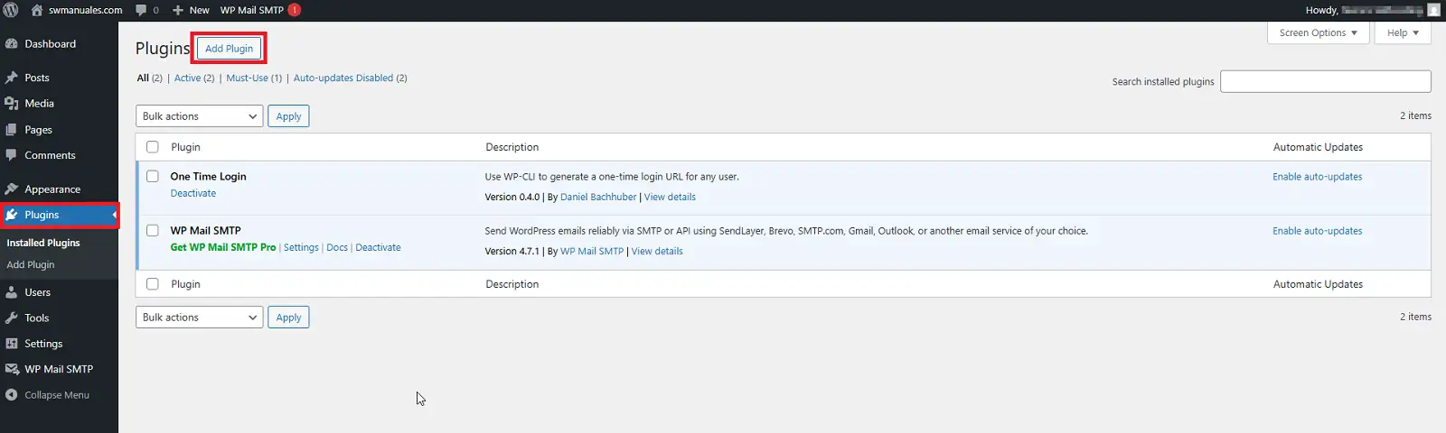 Plugin installation - Step 1