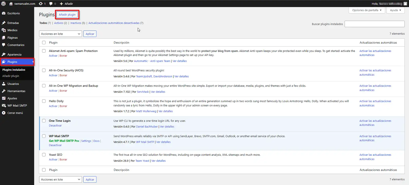 Instalación plugin - Paso 1