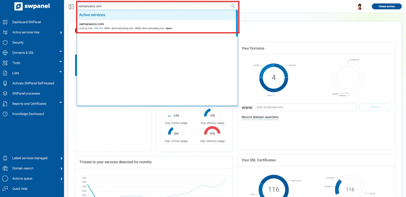 Accés servei de Hosting