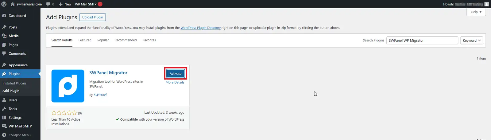 Activar plugin